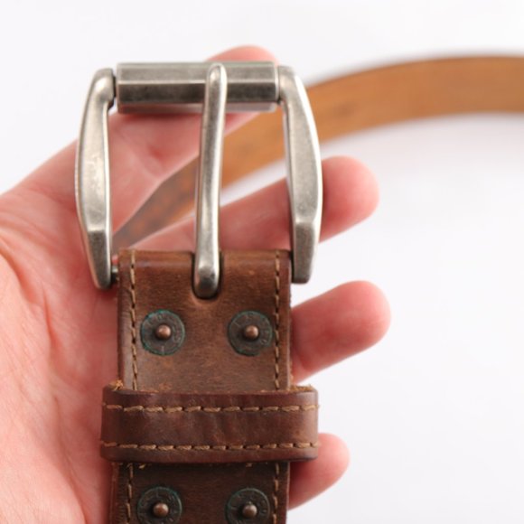 Levi's Belt Medium Brown Genuine Leather Prong Buckle Men 38 Work Casual - Picture 10 of 11